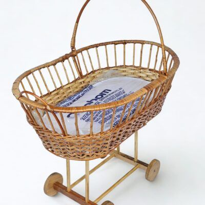 Berço De Vime Minimalista com Colchão Impermeável